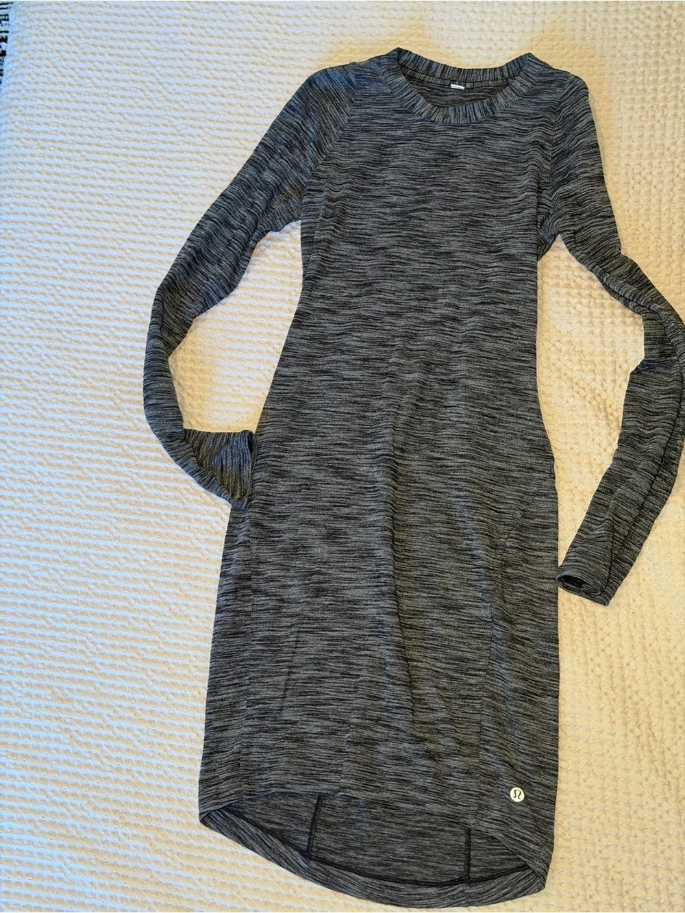 lululemon Back in Action Long Sleeve Dress Gray & Black